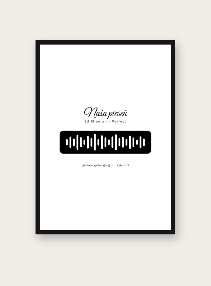 Hudobný kód – ukážka personalizovaného printu